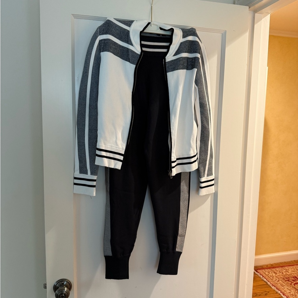 Navy and White Track Suit